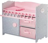 Teamson Cuna para muñeca con almacenamiento 46.4 cm, rosa