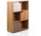 WeHome Librería en madera 6 cubos con puertas decoradas
