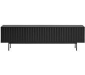 TEULAT Mueble tv negro con 2 puertas y solapa 180x40 cm