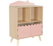 sweeek Librería infantil de 2 estantes y 2 puertas, rosa