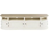 Maisons du Monde Mueble de TV de pino macizo blanco