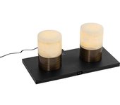 QAZQA Set de 2 lámparas bronce oscuro rgbw recargables
