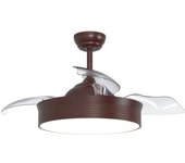 Sulion Ventilador de techo retráctil con luz led marrón