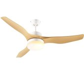 Homcom Ventilador de techo 132x132x40 cm madera natural