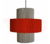 Suspensión  tosel ,metal,fibra,rojo,a90x d40xp40cm