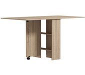 Homcom Mesa plegable cocina 75x140x74 cm madera natural