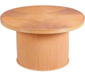 Decoclico Table basse ronde en rotin lamellé collé d 80 cm