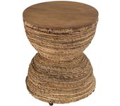 MACABANE Taburete con asiento de madera de teca reciclada
