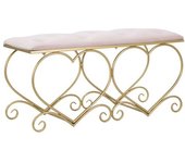 Mauro Ferretti Banco en forma de corazones de tela rosa cm 105x37,5x51,5