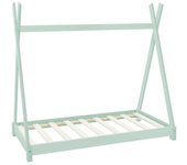 ML-Design Cama infantil madera menta 147,5 x 137 x 77,5 cm