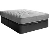 BEZEN Pack canapé polipiel negro + colchón visco  - 135x200