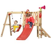 Outsunny Columpio tobogán infantil 170x200x118 cm rojo
