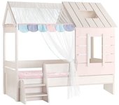 MueMue Cama infantil casita aglomerado rosa 90x200cm