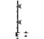 AISENS - DT32TSR-229 - Soporte de Mesa Eco Giratorio e Inclinable para 2 Monitor/TV 9Kg de 17-32, Negro