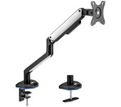AISENS Soporte De Mesa RGB Gaming Contrapeso Giratorio E Inclinable Para Monitor TV 9kg 3 Pivotes 1 Brazo De 17 32 Negro Blanco