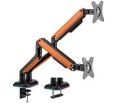 AISENS Soporte de Mesa RGB Gaming Giratorio e Inclinable para Monitor/TV 9Kg de 17" a 32" Naranja