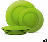 Set de vajilla duralex lys 12 piezas verde (2 unidades)