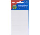 APLI 2552 - Etiquetas blancas doble frontal (20 x 75 mm) 5 hojas