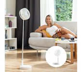 InnovaGoods® Ventilador de Pie Portátil, 7200mAh Recargable USB Ventilador Plegable con Mando, 4 Ajustes de Velocidad del Ventilador para Dormitorio, Oficina, Camping, Viajes. Color Blanco Ø7,7''