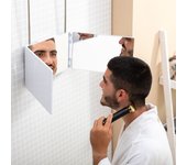 InnovaGoods Espejo Maquillaje con luz, Espejo con visión 360º Espejo baño con luz Led Interruptor con Sensor táctil, Espejo baño con diseño Plegable y Altura Adaptable.