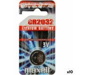 Pila de botón maxell 10238500 3v cr2032 litio (10 unidades)