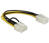 DeLOCK Cable de alimentación PCIE 6 pines Bu > 8 pines St PCIE, negro, blanco, amarillo, PCIE 6 pines > 8 pines, 1 pieza