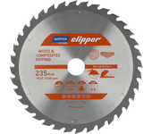 Hoja de sierra Norton Clipper 235 mm (2,8 / 1,8), corte para madera y materiales compuestos, 36 dientes, carburo TCT, 6500 rpm, sierra circular y de mesa, tipo de corte transversal