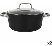 Cacerola con Tapa de Cristal Quttin Spiral Ø 24 cm Aluminio Forjado (2 Unidades)