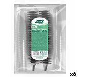 Copas de cava reutilizables algon negro 6 unidades 150 ml (50 piezas)