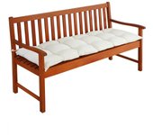 Cojín para banco de jardín crema 145x45x8cm 3 plazas
