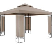 Pérgola jardín Lorca metal topo 3x3m UV50+ repelente agua