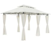 Pérgola jardín Topas metal crema 3x4m paneles laterales