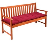 Cojín para banco de jardín rojo 145x45x8cm 3 plazas