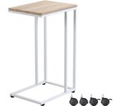 Mesa auxiliar con ruedas blanca 50x35x65/70cm