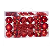 Adornos para árbol de navidad set de 66 Rojo