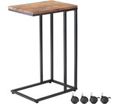 Mesa auxiliar con ruedas negra 50x35x65/70cm