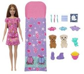 Barbie - Muñeca fiesta de pijamas y cachorro