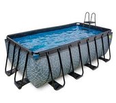 Exit - Piscina Stone gris 400 x 200 x 122 cm con filtro de arena