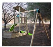 Parque juegos infantil de madera Nautilus L con columpio doble