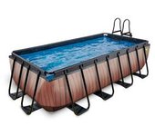 Exit - Piscina Wood efecto madera 400 x 200 x 100 cm con filtro de cartucho