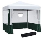 Outsunny - Carpa plegable 2,7 x 2,7 m Blanco y Verde