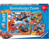 Ravensburger - Puzzle Hot Wheels, Colección de 3 puzzles de 49 piezas ㅤ