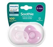 Philips Avent - Chupetes Soothie rosas 0-6 meses