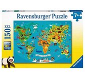 Ravensburger - Mapa de los animales - Puzzle 150 piezas XXL