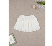 Falda blanca bambula con volantes