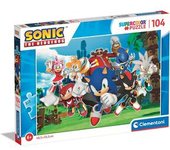 Clementoni - Sonic the Hedgehog - Puzzle 104 Piezas Sonic Y Sus Amigos ㅤ