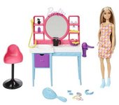 Barbie - Muñeca Totally Hair con set de juego y peluquería ㅤ