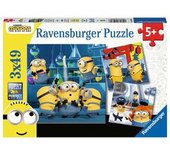 Ravensburger - Minions - Rompecabezas multicolor de Minions, 3x49 piezas ㅤ