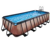 Exit - Piscina Wood efecto madera 540 x 250 x 122 cm con filtro de cartucho