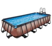 Exit - Piscina Wood efecto madera 540 x 250 x 100 cm con filtro de cartucho